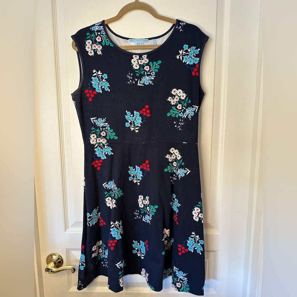 Draper James Navy Dress with Floral Pattern